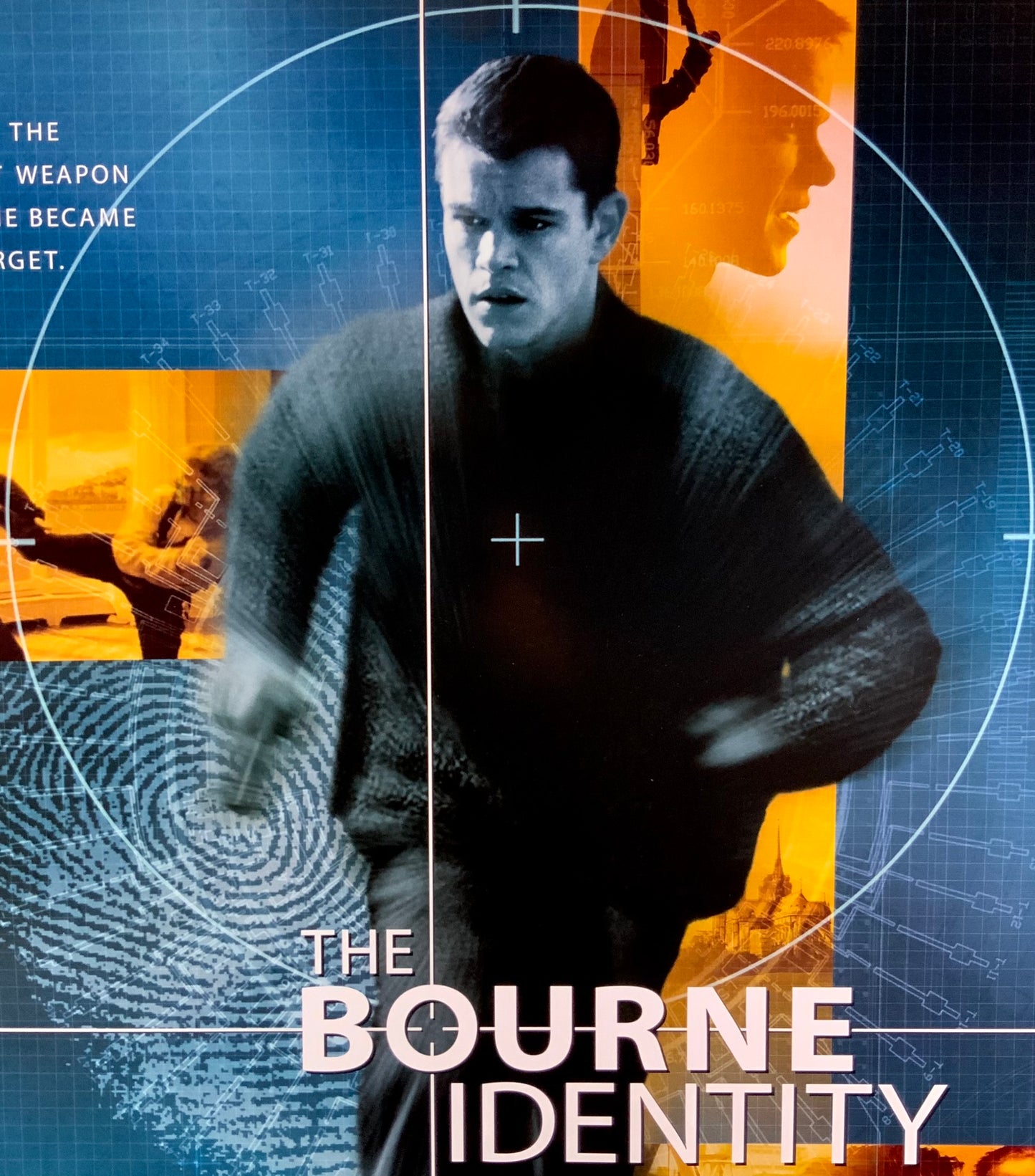 An original movie poster for the film The Bourne Identity