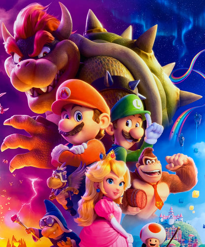 An original movie poster for the film The Super Mario Bros. Movie