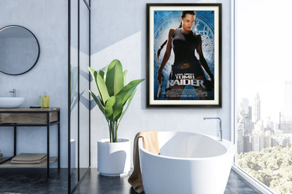 An original movie poster for the Angelina Jolie film Lara Croft Tomb Raider