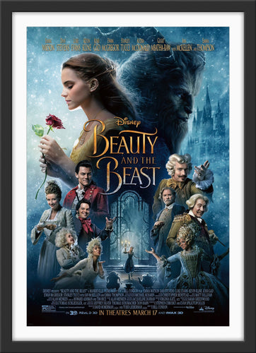 An original movie poster for the Disney live action film Beauty and the Beast