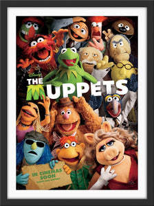 An original movie poster for the 2011 film The Muppets