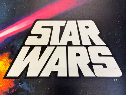 An original pre-awards quad movie poster for the 1977 film Star Wars (A New Hope)