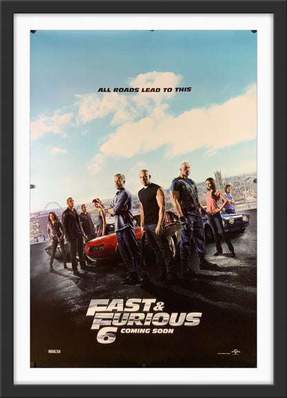 An original movie poster for the film Fast and Furious 6