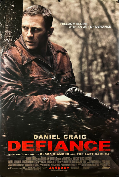 An original movie poster for the Daniel Craig film Defiance