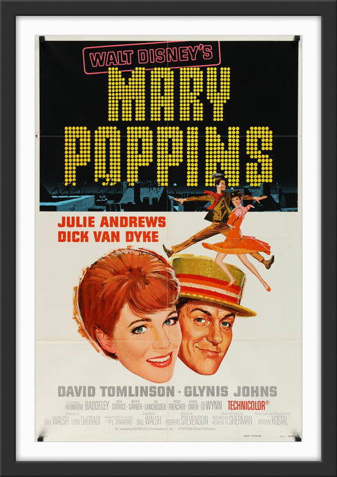 An original movie poser for the Walt Disney film Mary Poppins
