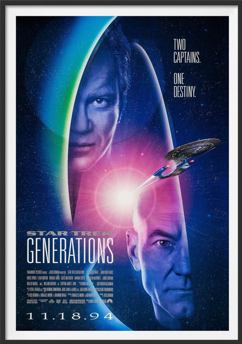 An original movie poster for the Star Trek film Generations