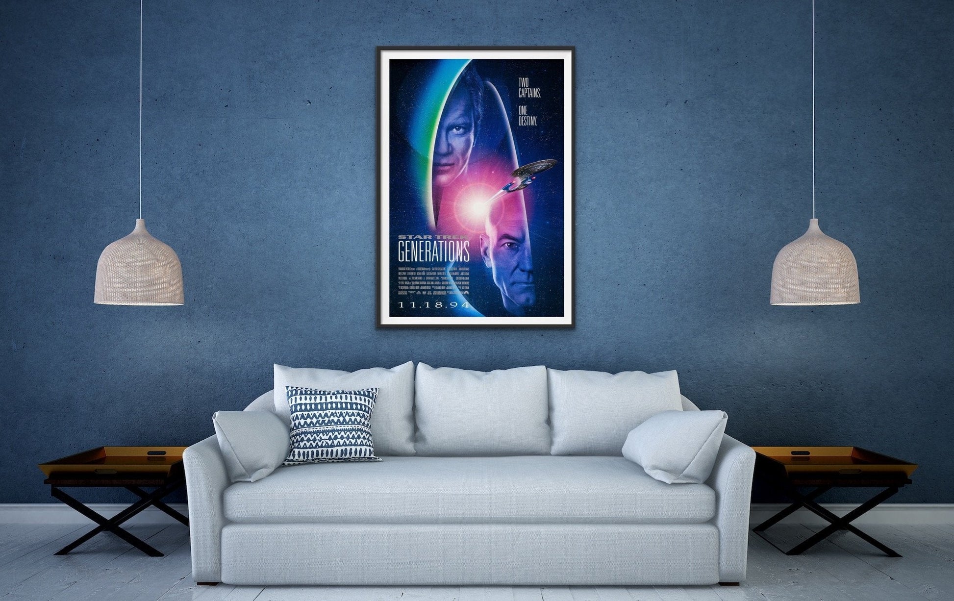 An original movie poster for the Star Trek film Generations