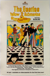 An original video store poster for the The Beatles' film Yellow Submarine