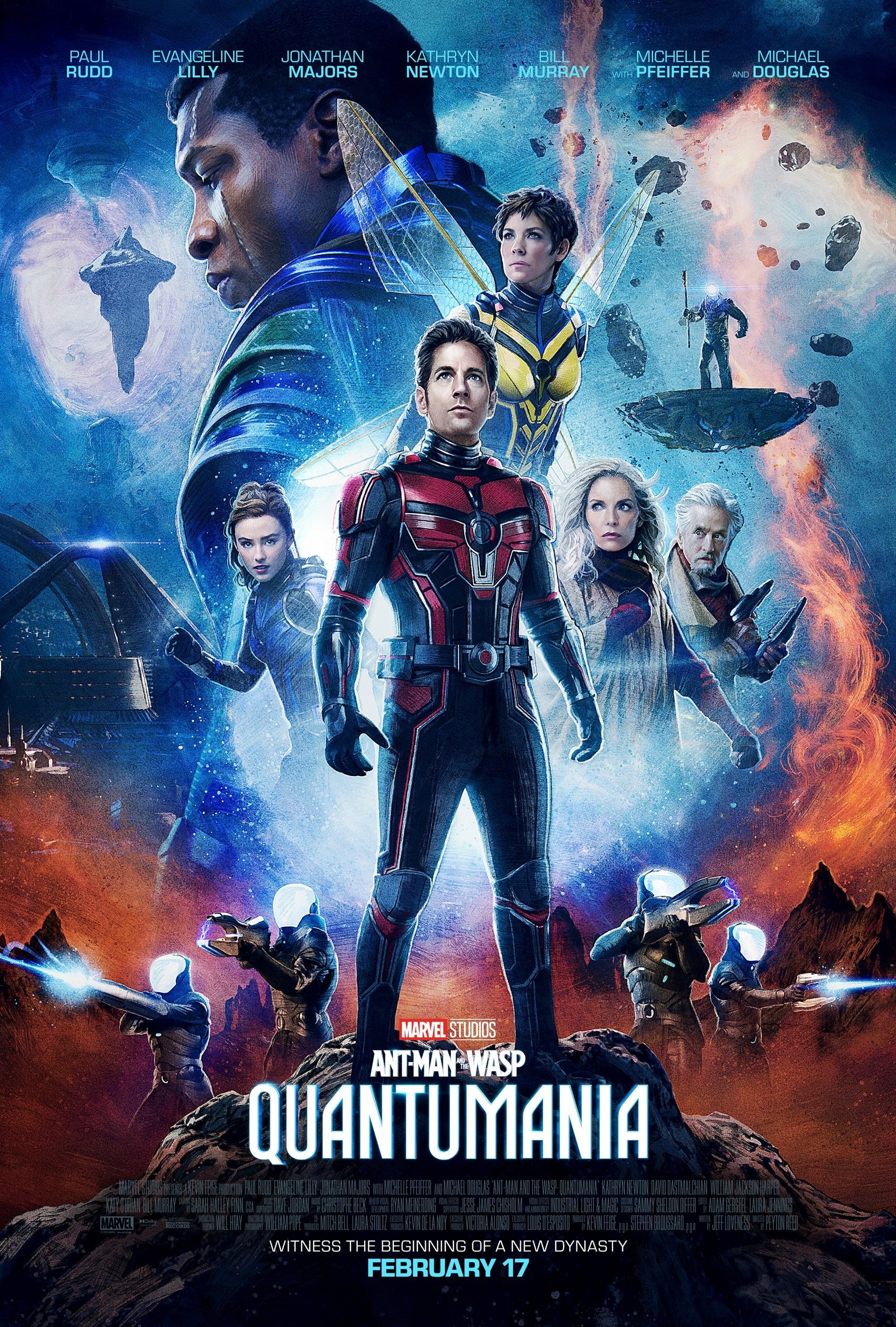 An original movie poster for the film Ant-Man and the Wasp Quantumania