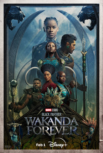 An original movie poster for the film Black Panther : Wakanda Forever