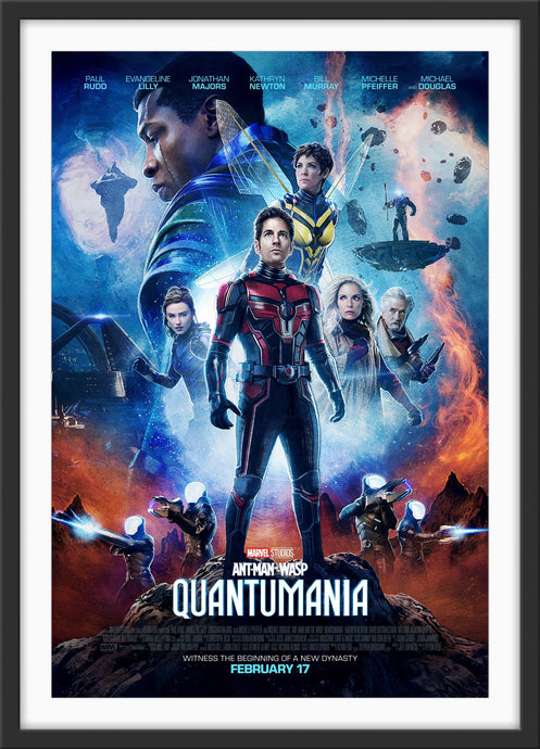 An original movie poster for the film Ant-Man and the Wasp Quantumania