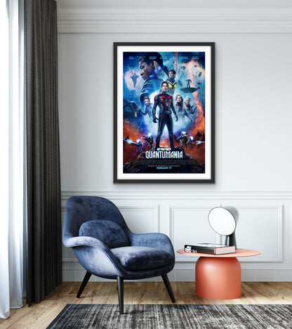 An original movie poster for the film Ant-Man and the Wasp Quantumania