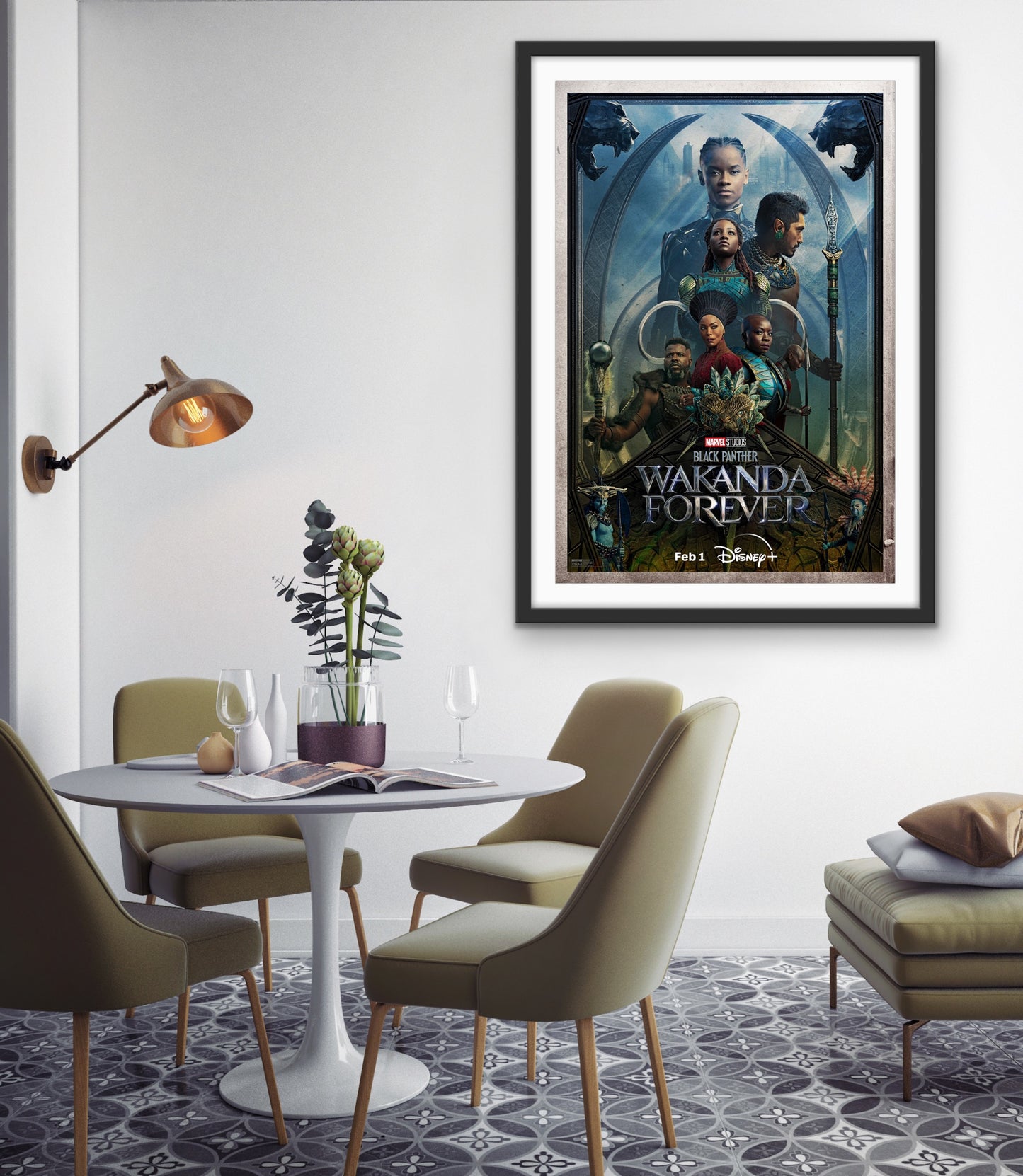 An original movie poster for the film Black Panther : Wakanda Forever