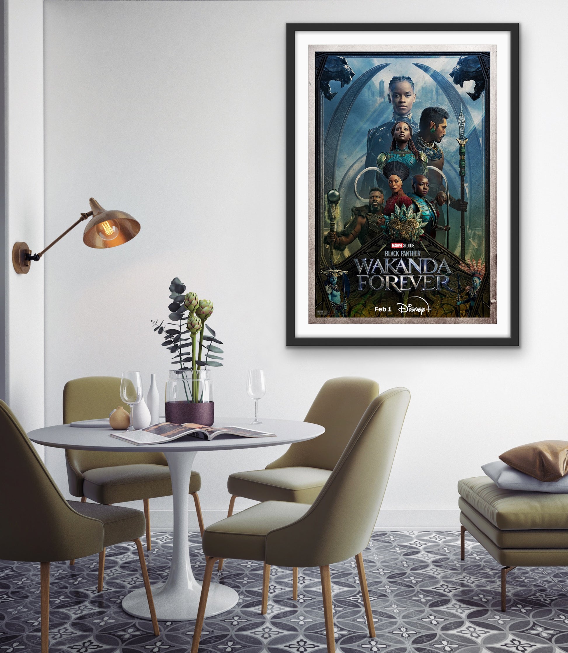 An original movie poster for the film Black Panther : Wakanda Forever