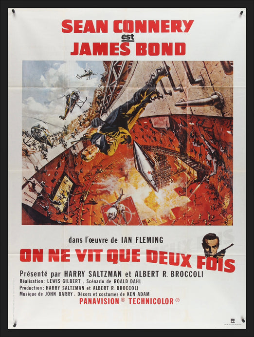 An original French movie poster for the James Bond film You Only Live Twice
