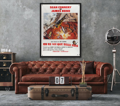An original French movie poster for the James Bond film You Only Live Twice