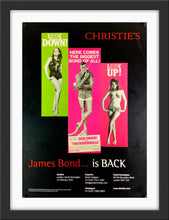Load image into Gallery viewer, An original Christie&#39;s auction house poster for the 2001 sale James Bond... Is Back