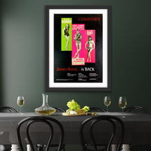 Load image into Gallery viewer, An original Christie&#39;s auction house poster for the 2001 sale James Bond... Is Back