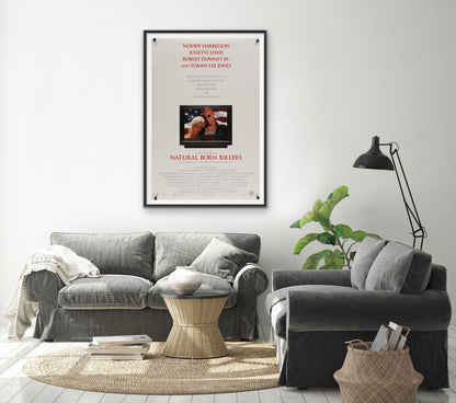 An original movie poster for the film Natural Born Killers