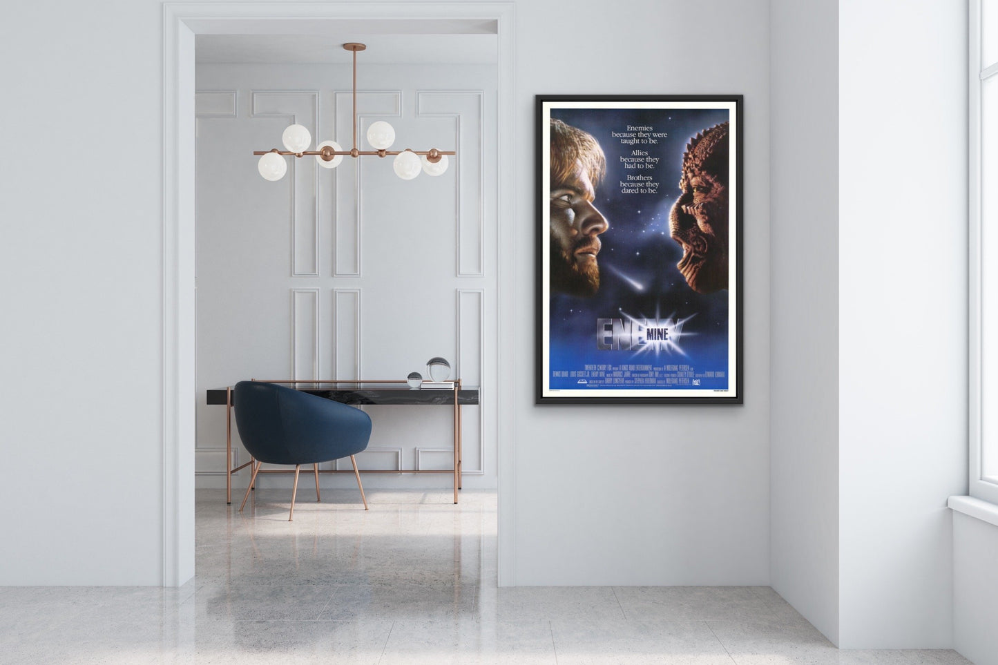 An original movie poster for the 1985 film Enemy Mine