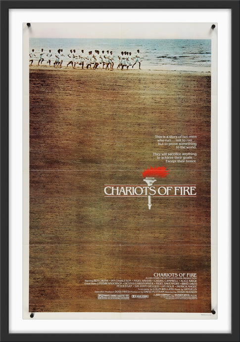 An original movie poster for the film Chariots of Fire