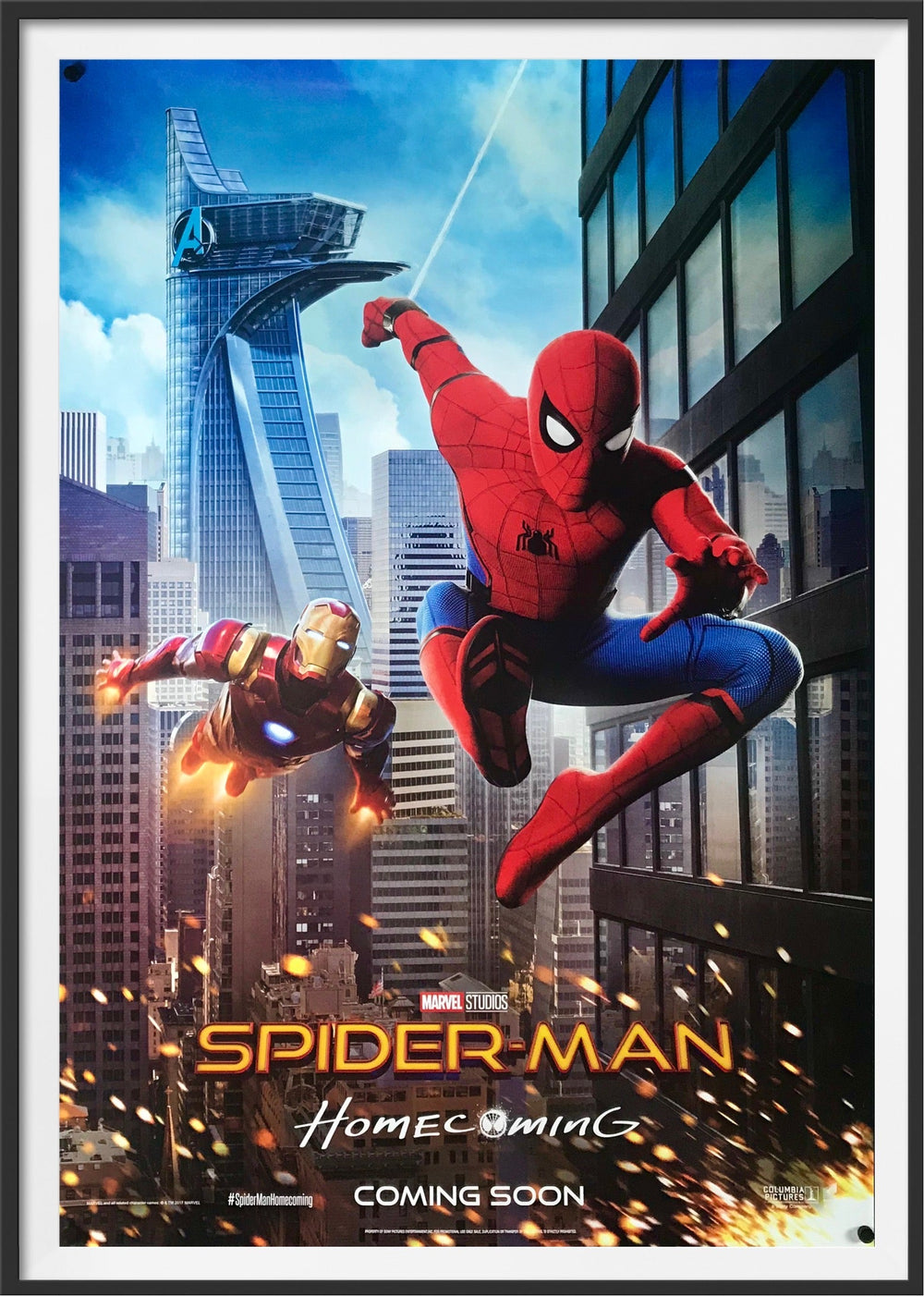 An original movie poster for the Marvel film Spider-Man: Homecoming