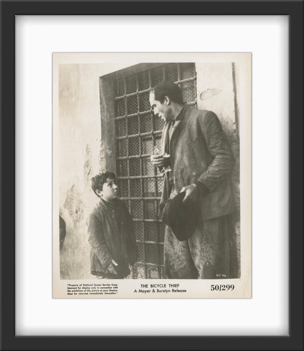An original 8x10 theatrical movie still for the film The Bicycle Thief