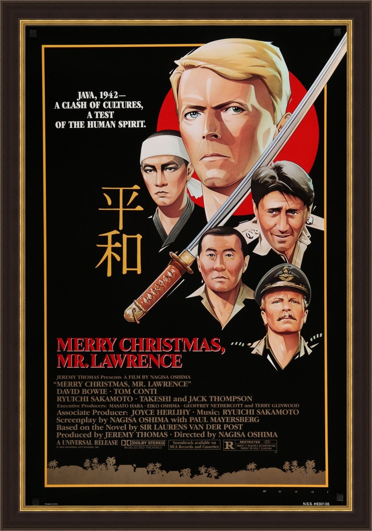 An original movie poster for Merry Christmas Mr Lawrence starring David Bowie