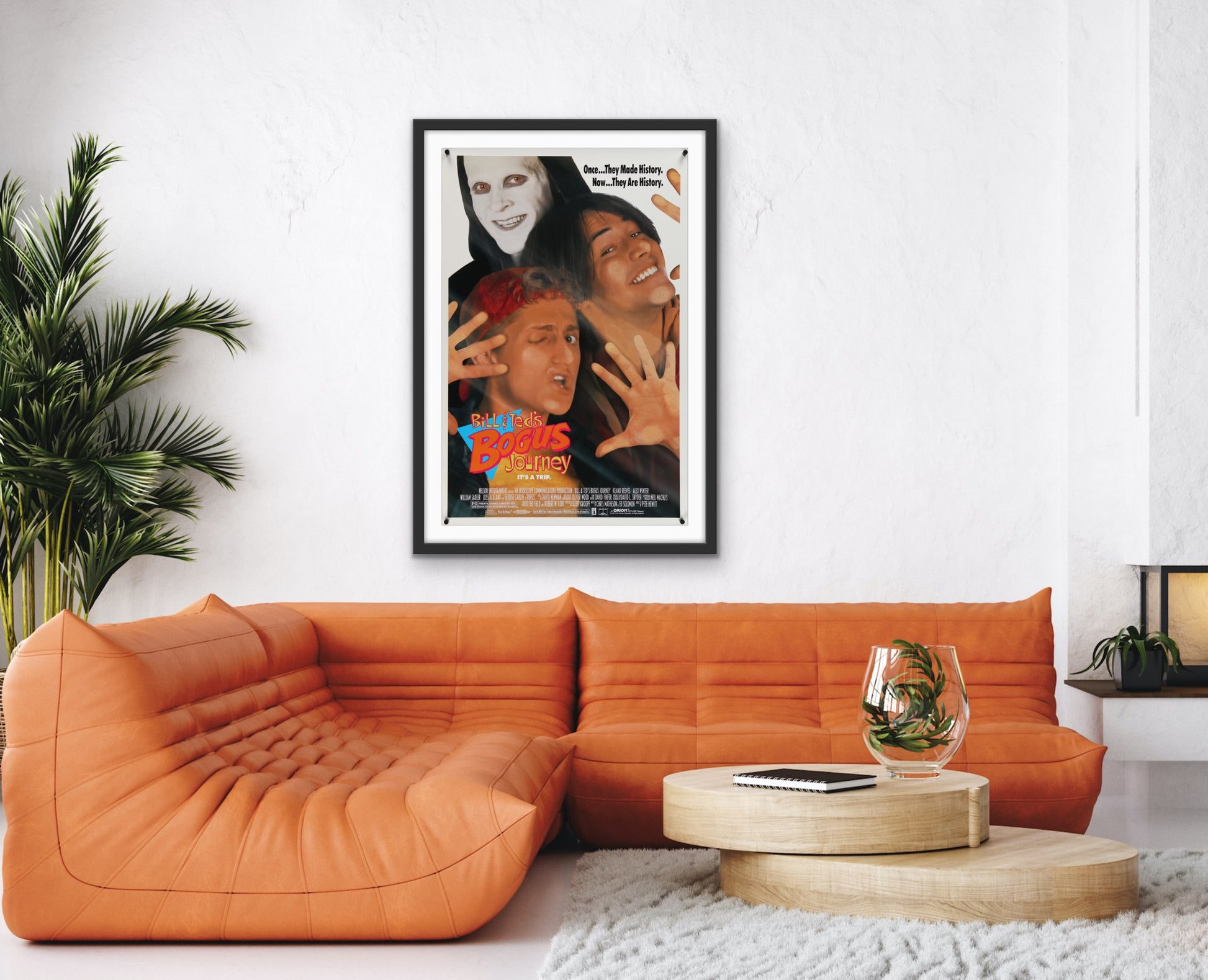 An original movie poster for the film Bill and Ted's Bogus Journey