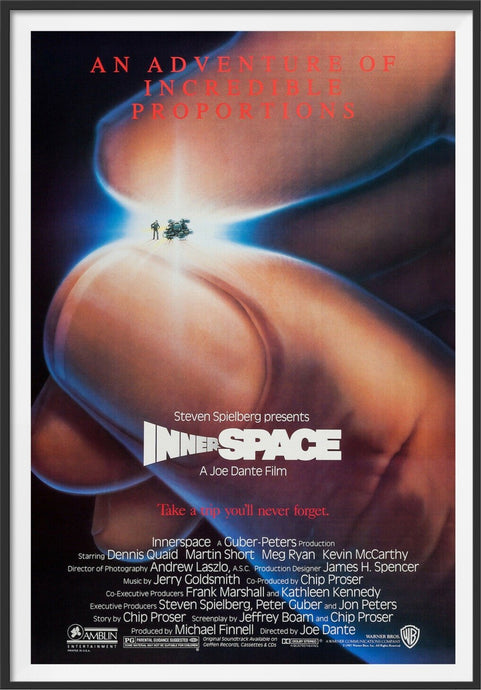 An original movie poster for the Joe Dante film Innerspace