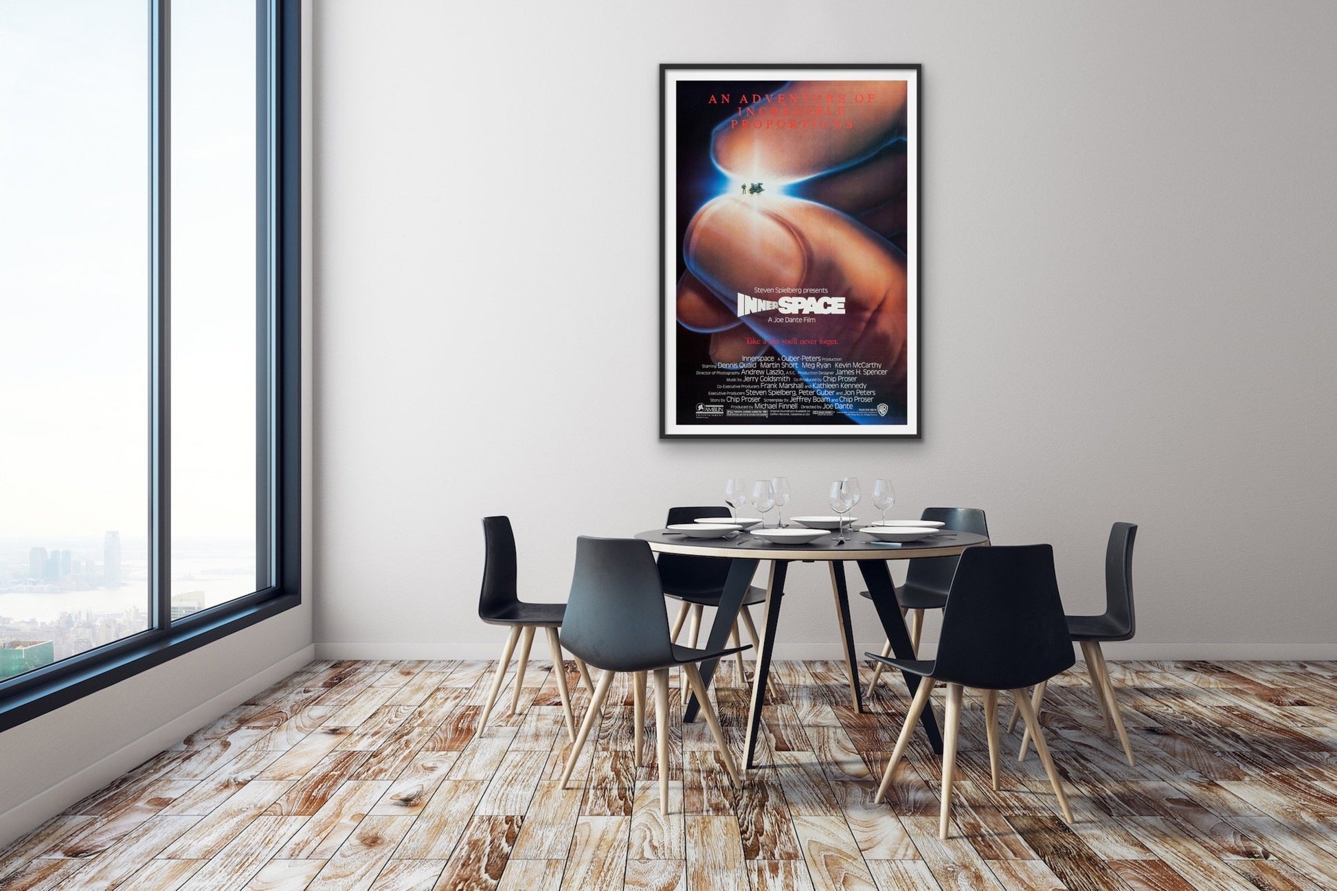 An original movie poster for the Joe Dante film Innerspace