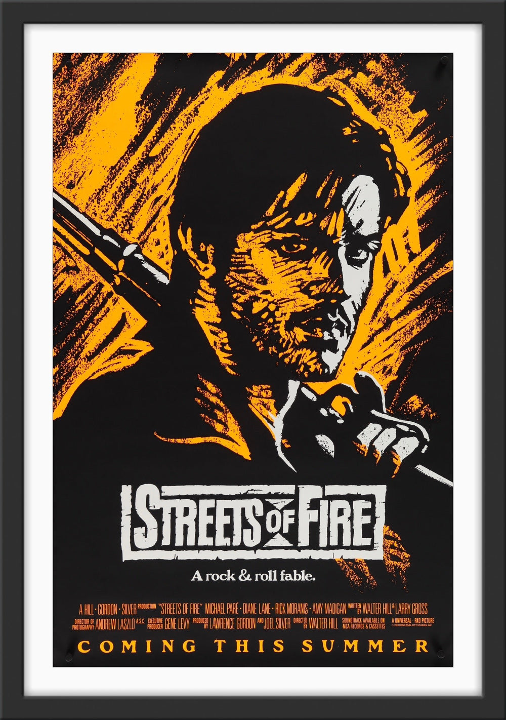 An original movie poster for the film Streets of Fire