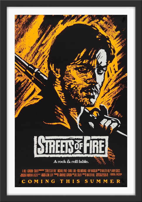 An original movie poster for the film Streets of Fire