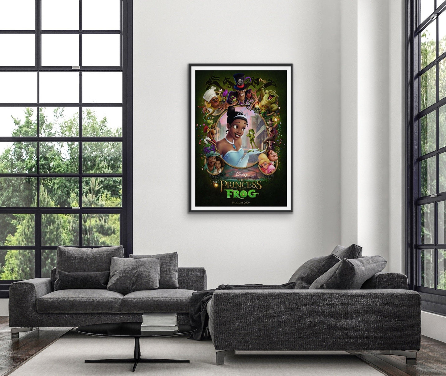 An original movie poster for the Disney film The Princess and the Frog