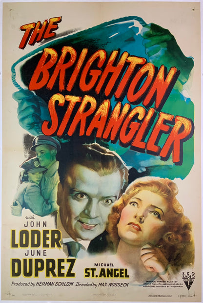 An original movie poster for the film The Brighton Strangler