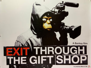 An original movie poster for the Banksy film Exit Through The Gift Shop