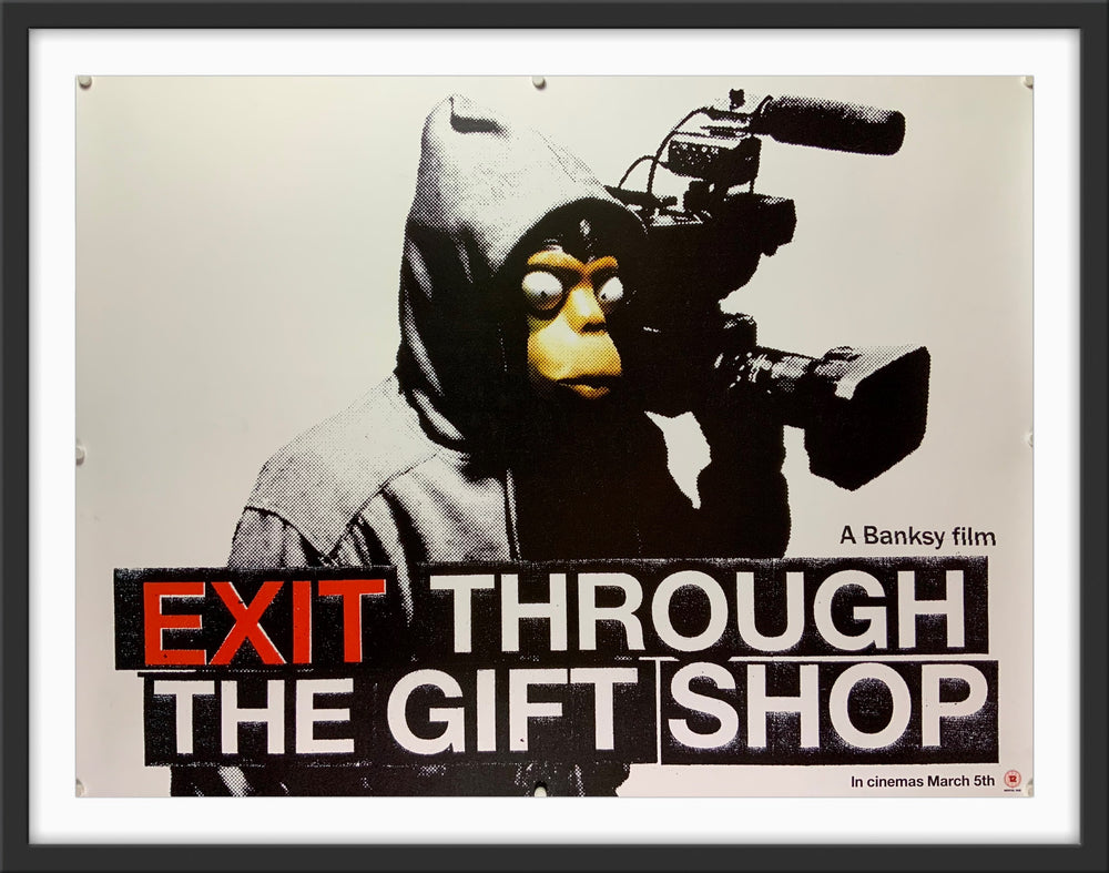 An original movie poster for the Banksy film Exit Through The Gift Shop