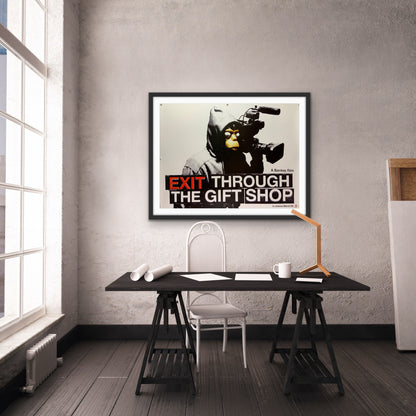 An original movie poster for the Banksy film Exit Through The Gift Shop