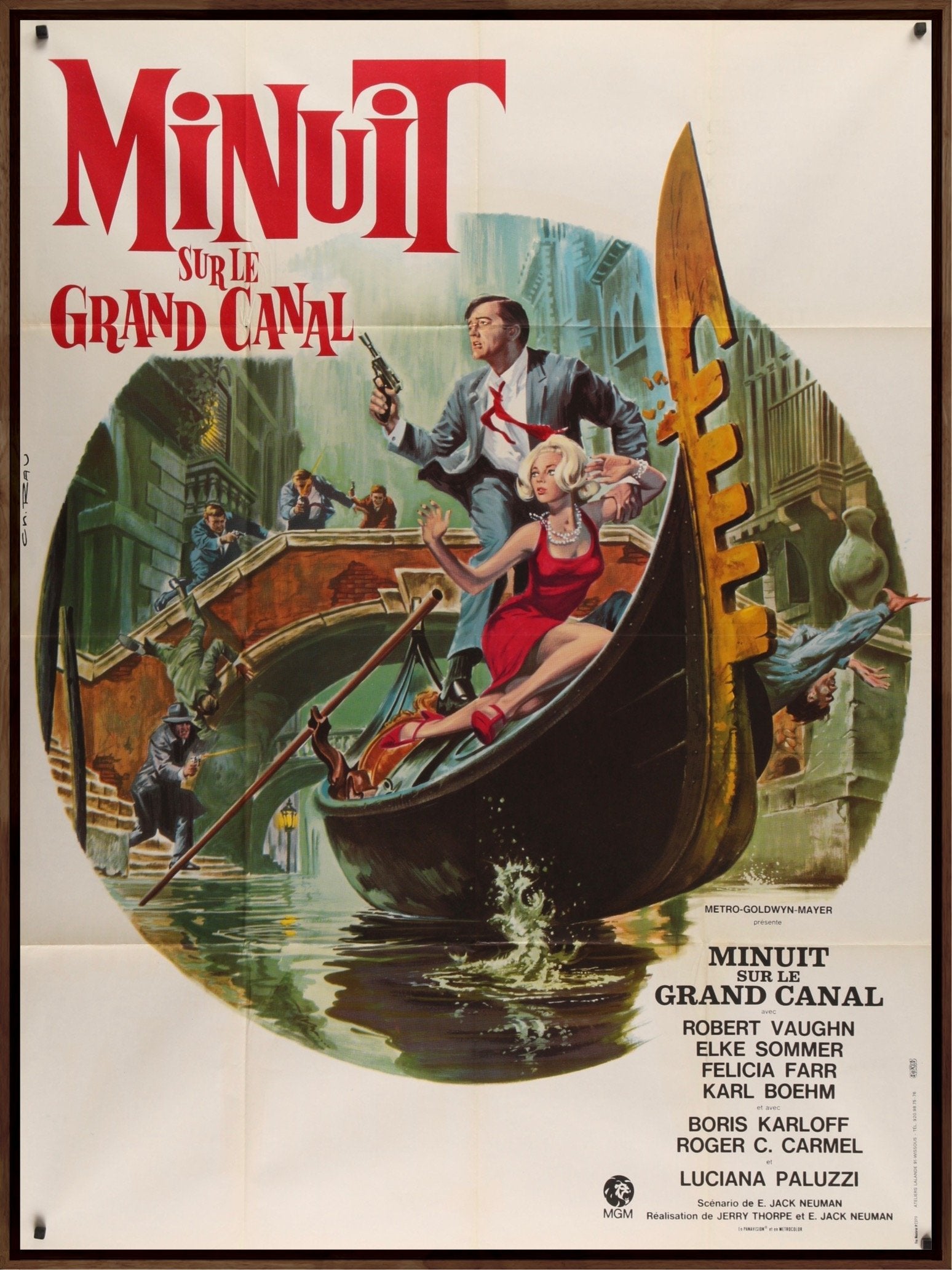 An original French movie poster for the film The Venetian Affair / Minuit sue le Grand Canal