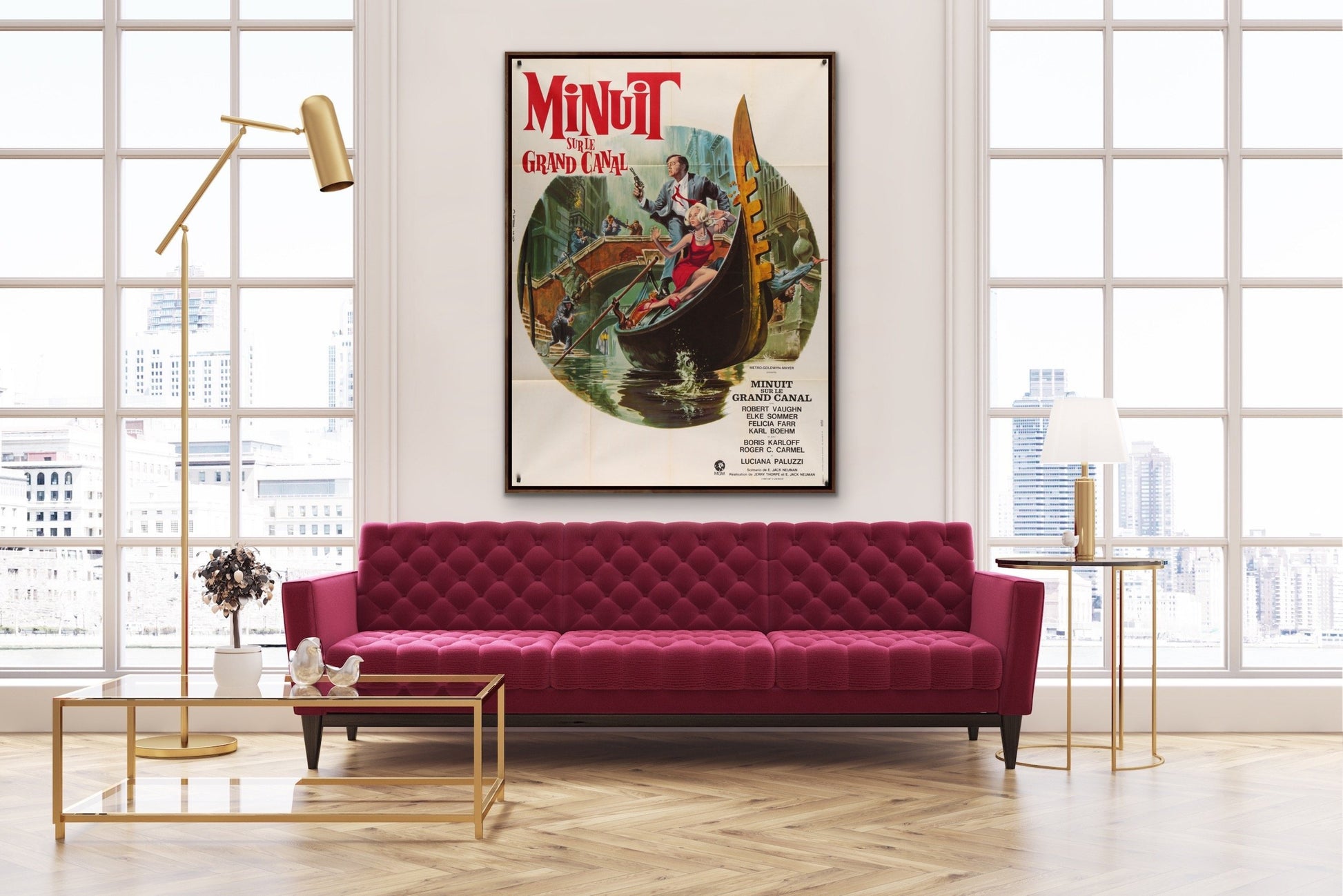 An original French movie poster for the film The Venetian Affair / Minuit sue le Grand Canal