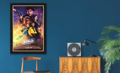 An original movie poster for the film Solo: A Star Wars Story