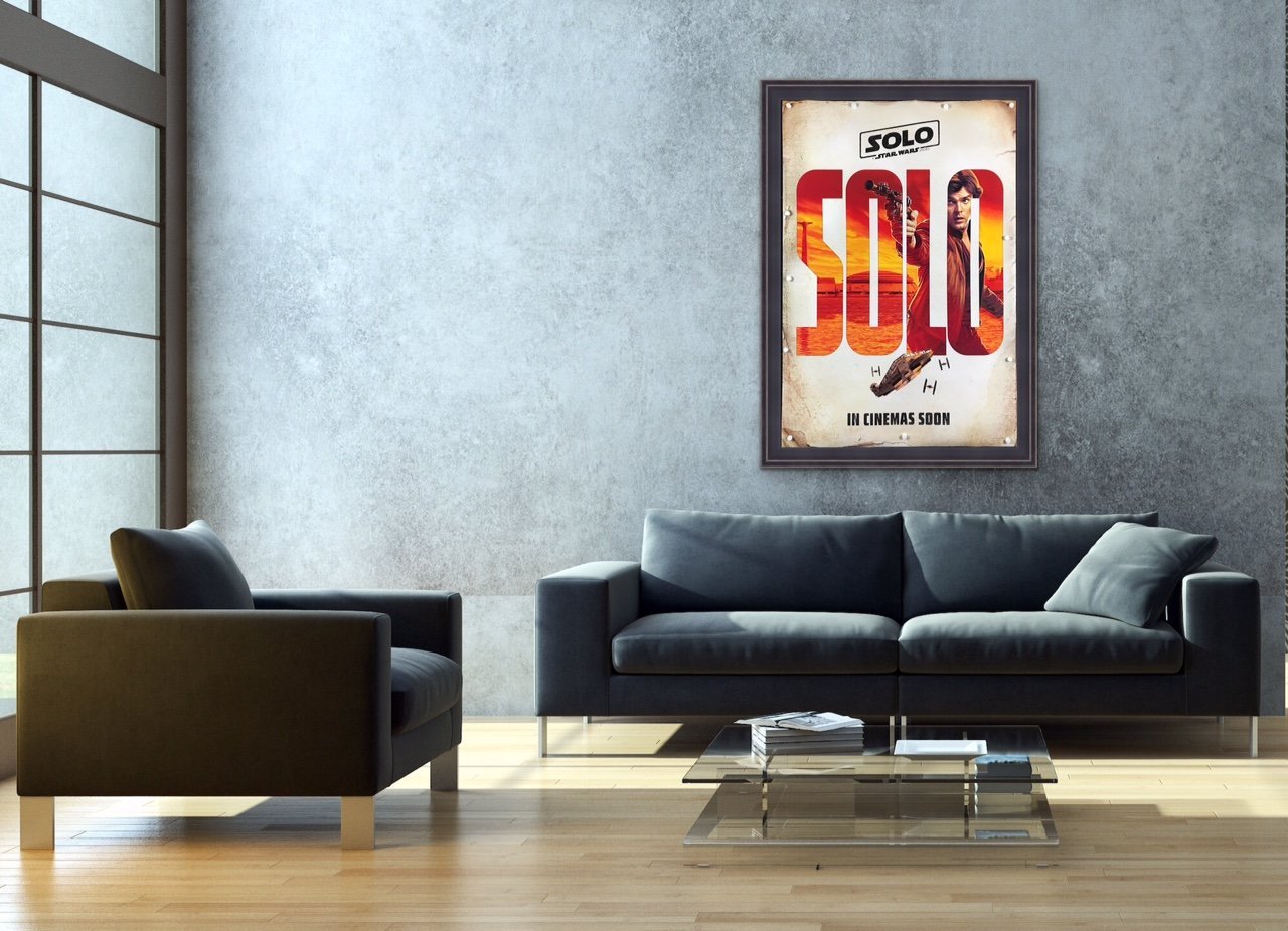 An original movie poster for the Star Wars film Solo