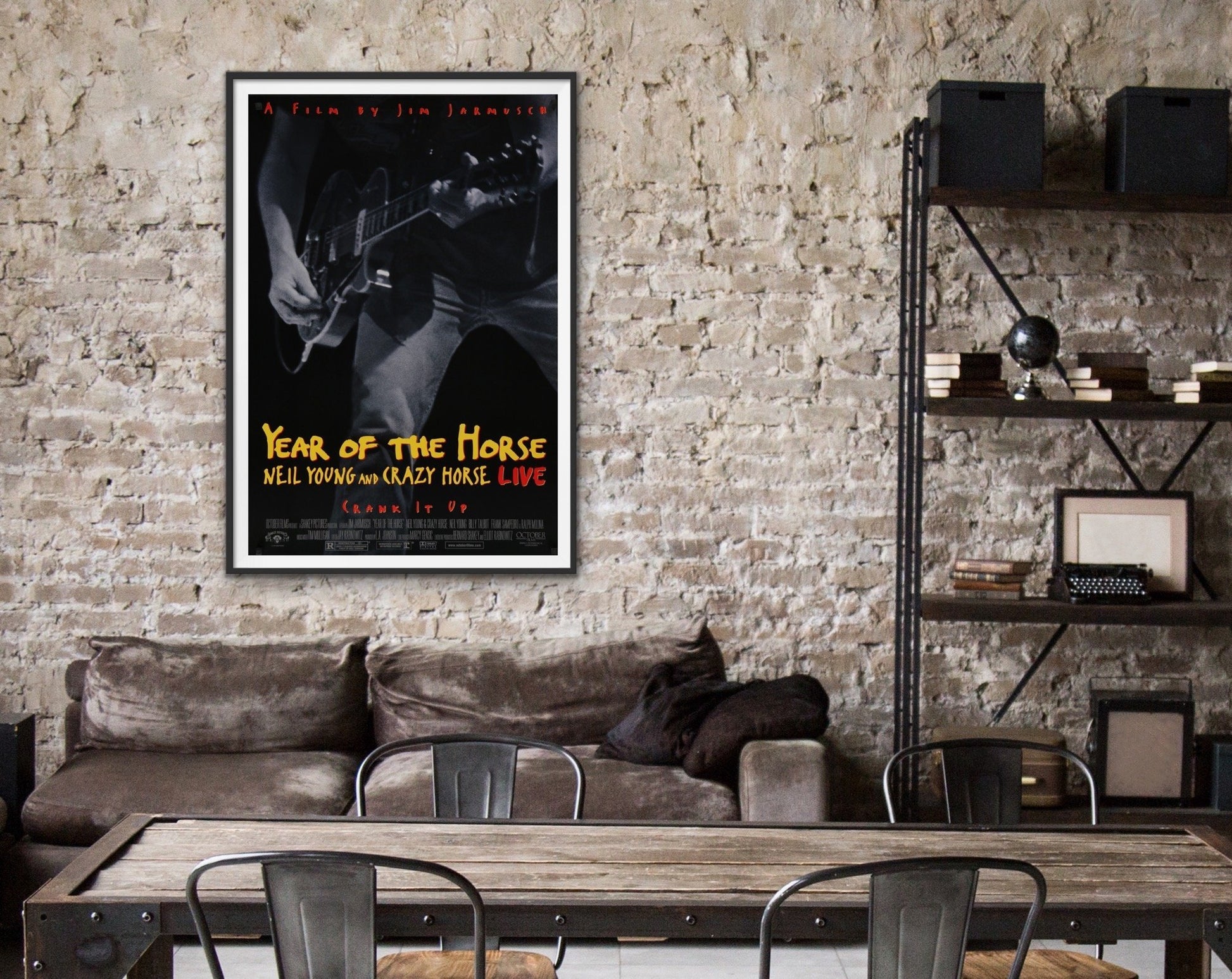 An original movie poster for the Neil Young documentary Year of the Horse