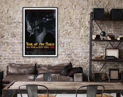 An original movie poster for the Neil Young documentary Year of the Horse
