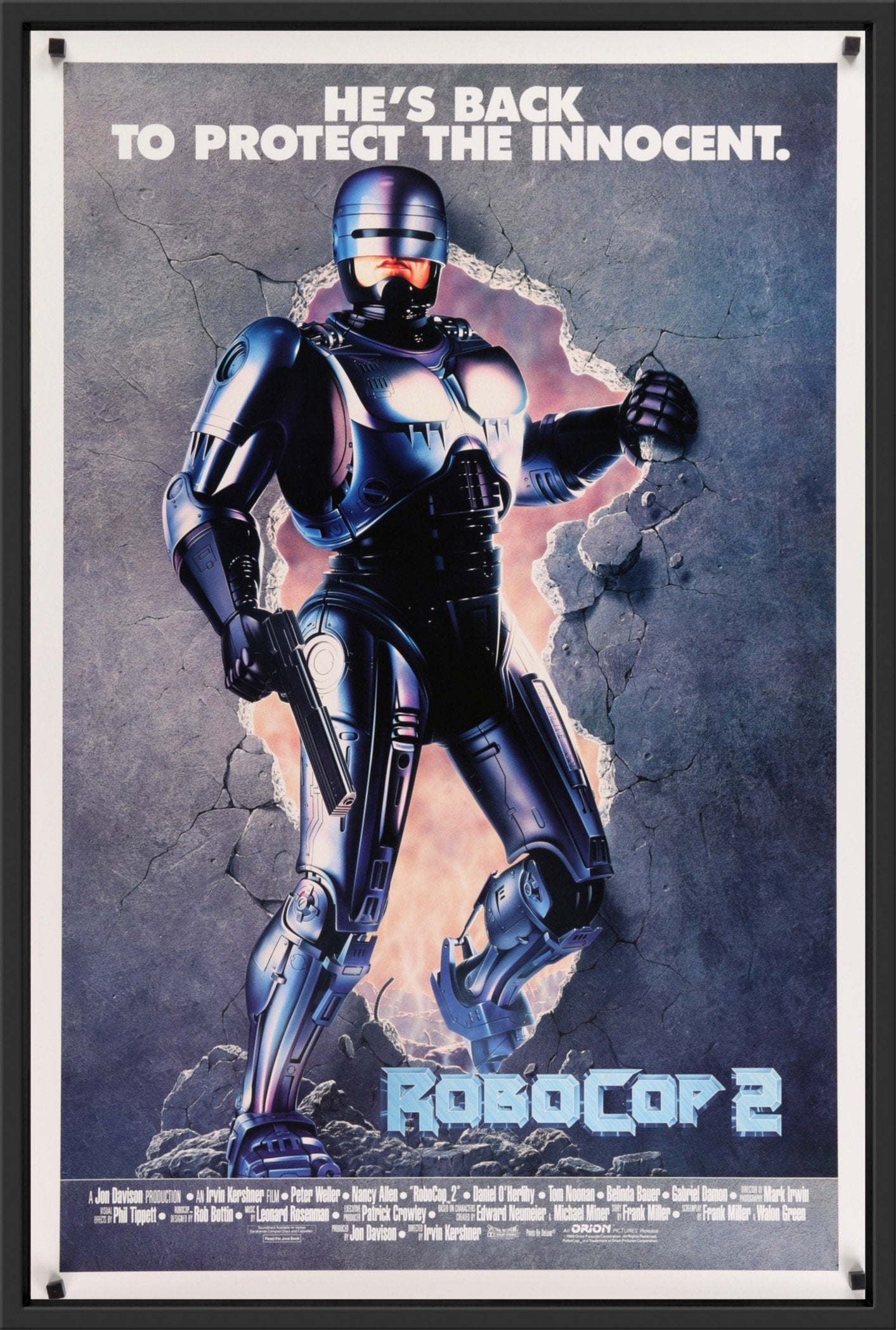 An original movie poster for the film Robocop 2