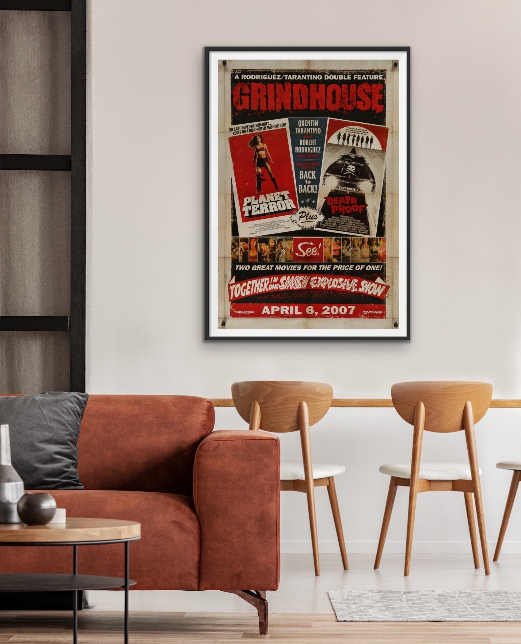 An original movie poster for the Quentin Tarantino and Robert Rodriguez Grindhouse, including Death Proof