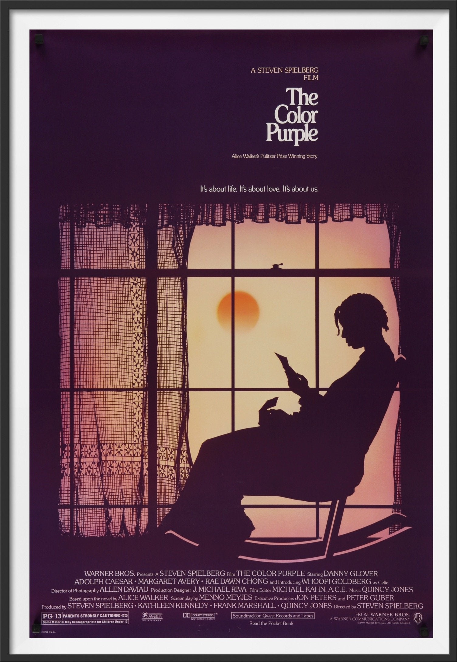 An original movie poster for the Steven Spielberg film The Color Purple