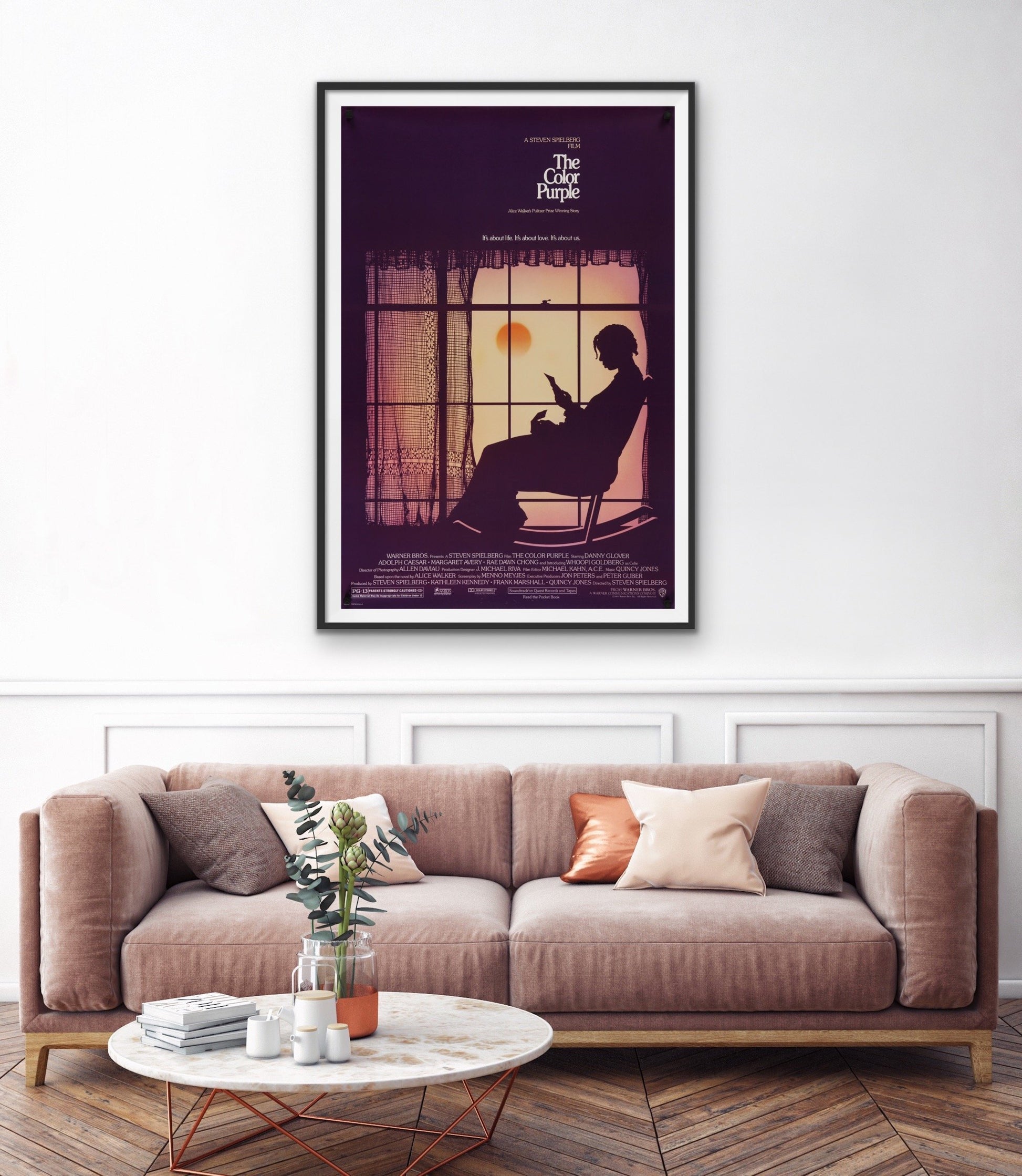 An original movie poster for the Steven Spielberg film The Color Purple