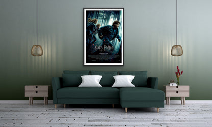 An original movie poster for the film Harry Potter and Deathly Hallows Part 1
