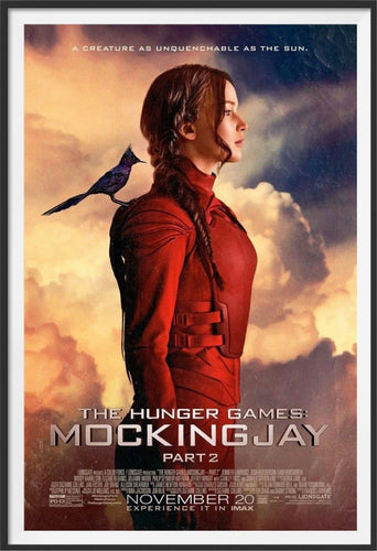 An original movie poster for the Hunger Games film Mockingjay Part 2